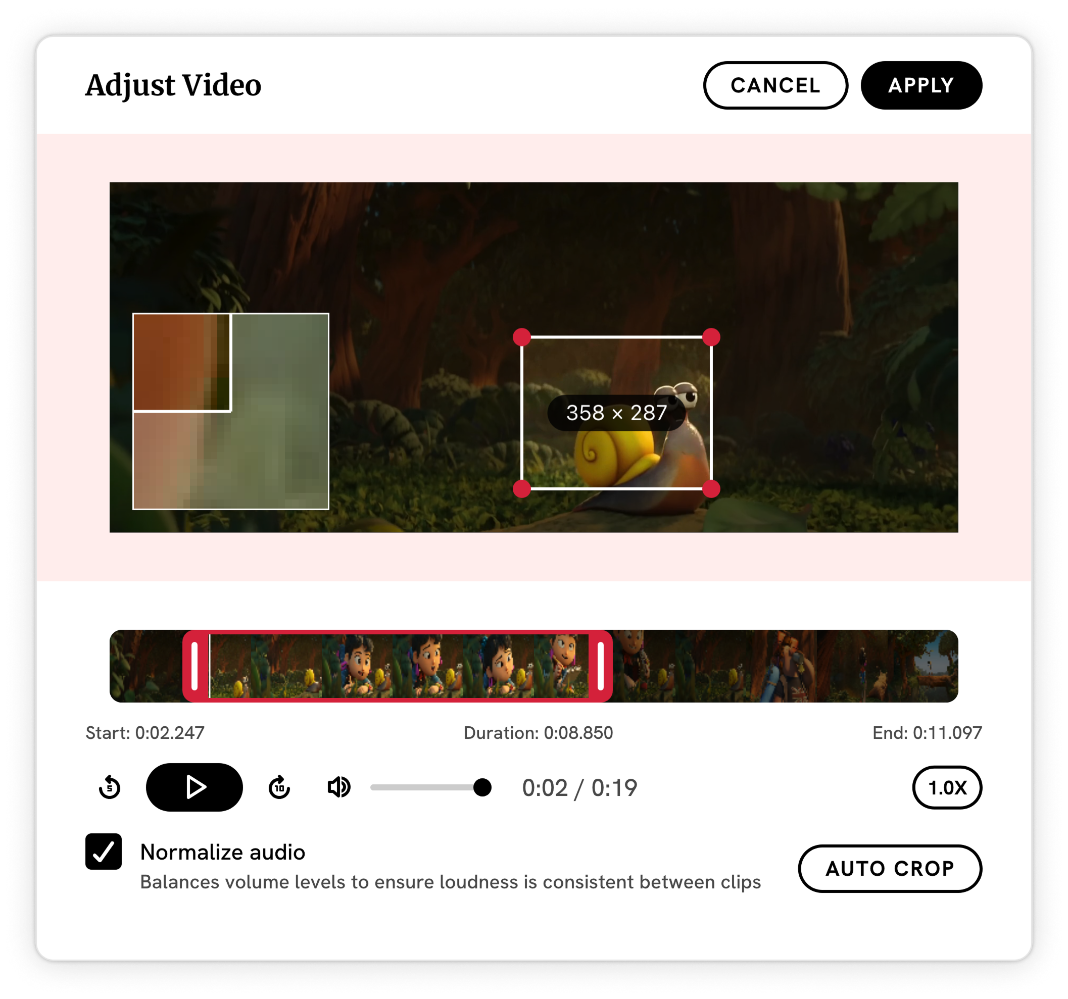 Archive media editing interface
