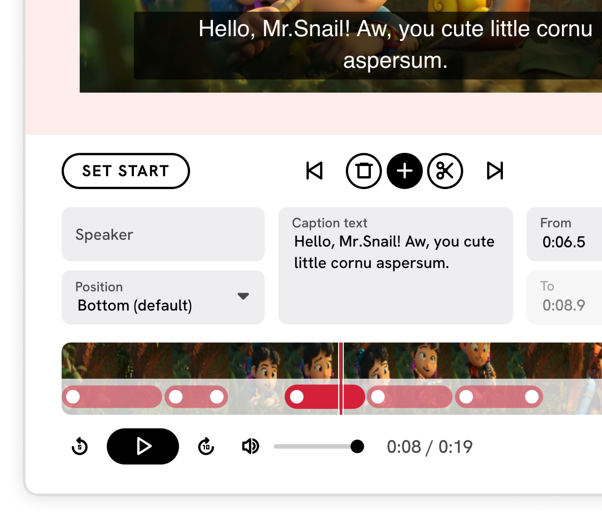 Archive caption editor